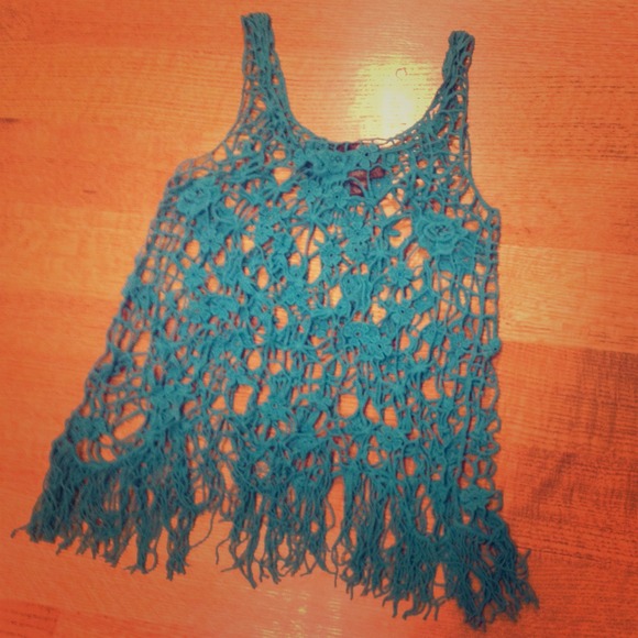 Blue crochet top