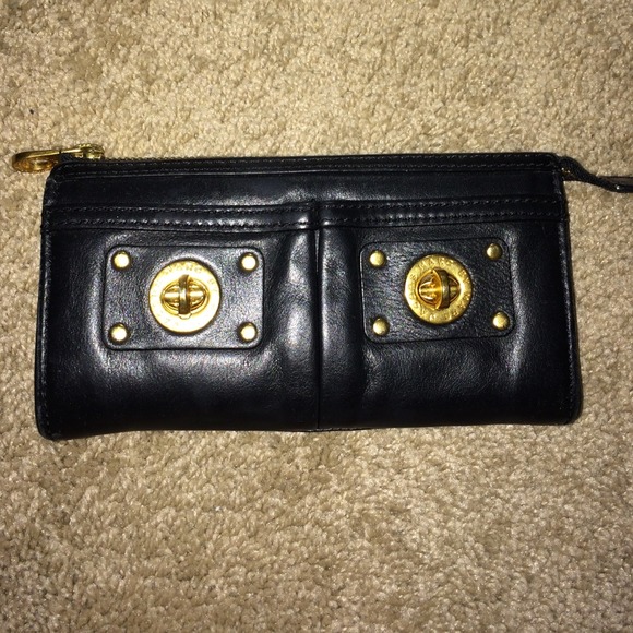Marc by Marc Jacobs Black Leather Turnlock Wallet