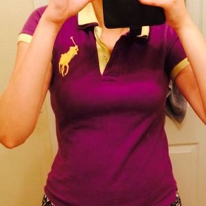 Purple Ralph Lauren top.