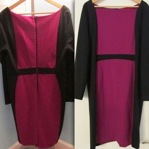 Color Block, Mulberry & Black Dress