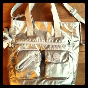 Kipling Joslyn utility tote gold NWT