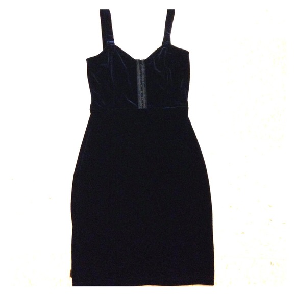 Dark blue velvet dress