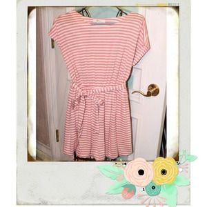 Forever 21 Peach Striped Bubble Dress