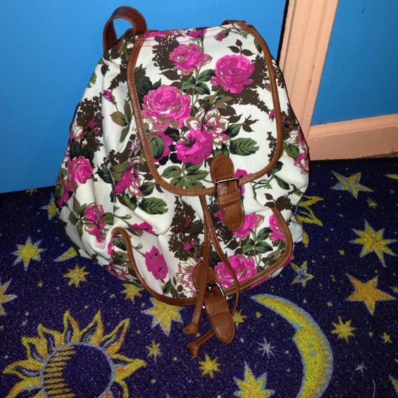 Pink Floral BackPack