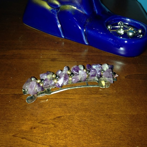 Purple Stone Hair Clip