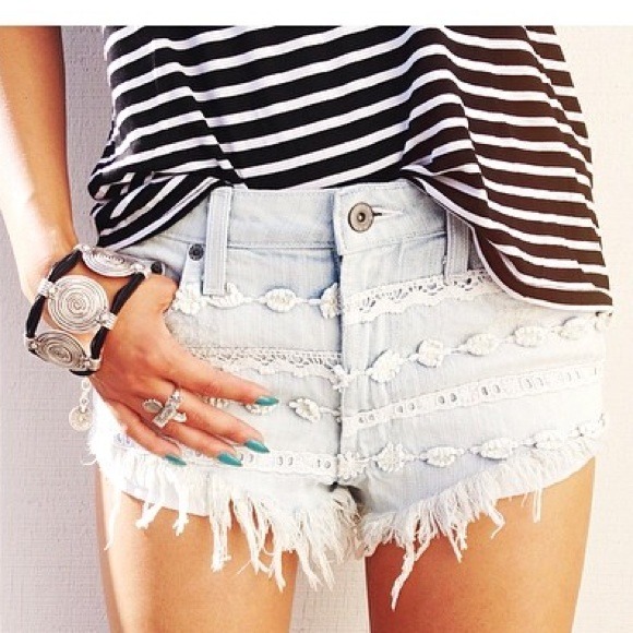 LF Denim - LF lace trim shorts