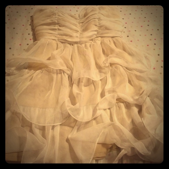 White Ruffles Homecoming Dress