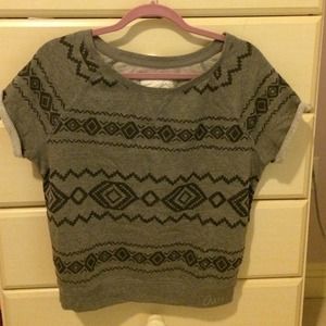 Oversized gray tribal print t-shirt