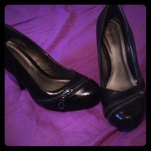 Black zipper heels