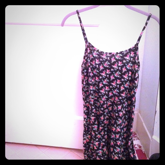 Black and pink floral dress
