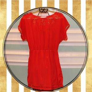 Francesca's Coral Dress with Cut Outs