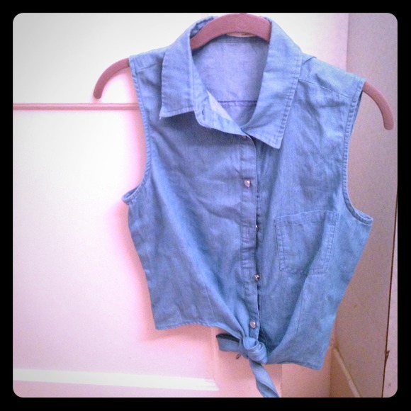 Blue collared blouse