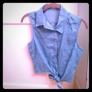 Blue collared blouse