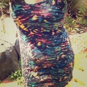 Open back animal print clubbing dress