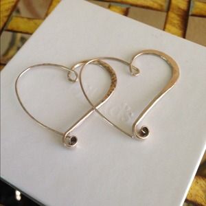 Open heart "hoop" earrings