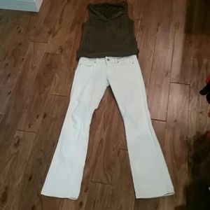 American Eagle white original boot cut jeans