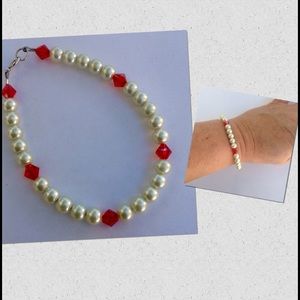 925 SS Pearls & Swarovski Bracelet