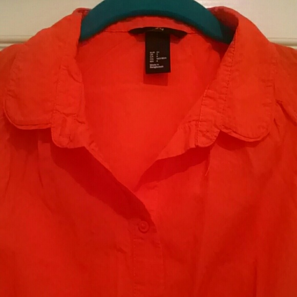 Orange button down tank - Picture 2 of 3