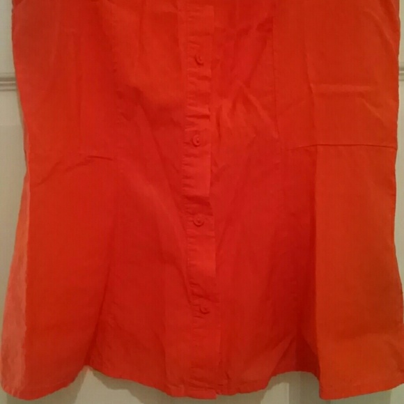 Orange button down tank - Picture 3 of 3