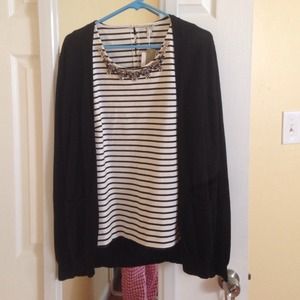 J.Crew Factory Black Cotton Cardigan