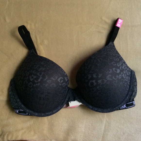 VS PINK New Leopard Push up - gray