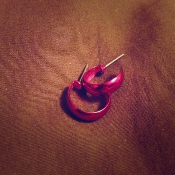 Purple hoop earrings