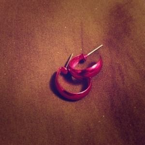 Purple hoop earrings