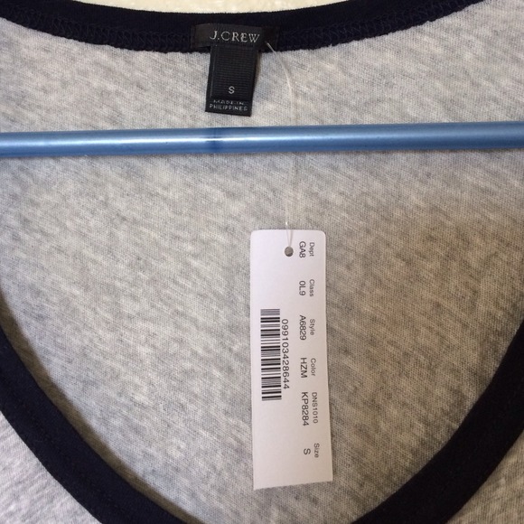 🔴 SOLD J. Crew Vintage Cotton Stripe Sleeve Tee - Picture 4 of 4