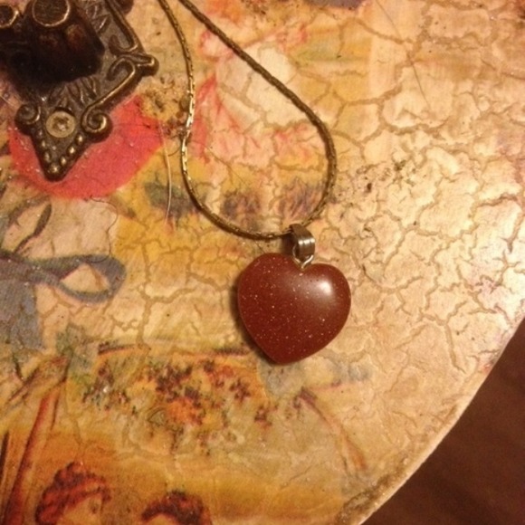 Genuine stone heart necklace