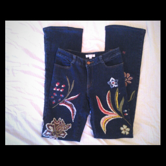 SOLD!!! MANDALAY Embroidered & Beaded jeans - 6