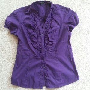 Express purple short sleeve button up