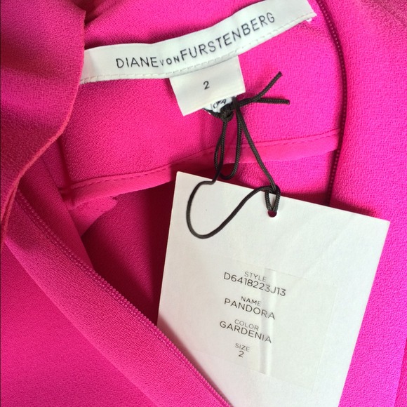 D V FURSTENBERG pandora ruffled Fuschia pink dress - Picture 3 of 4