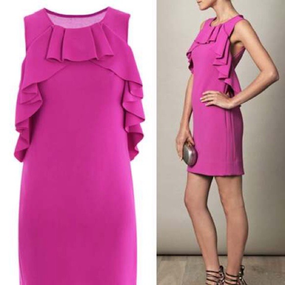 D V FURSTENBERG pandora ruffled Fuschia pink dress - Picture 2 of 4