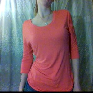 Neon orange 3/4 sleeve top