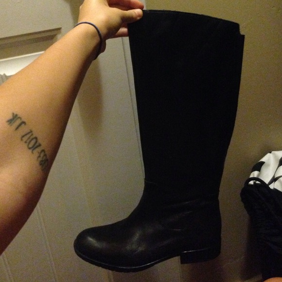 Black leather boots
