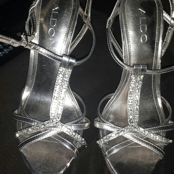 Aldo silverish tone heels.