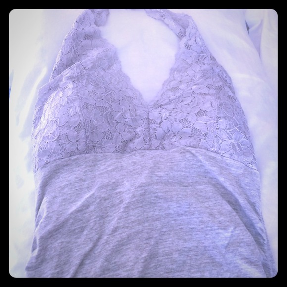 Lace halter built in bra