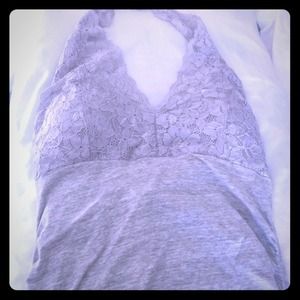 Lace halter built in bra