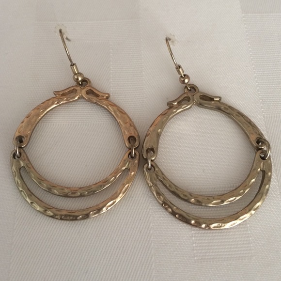 **REDUCED $7** Unique gold hoop earrings