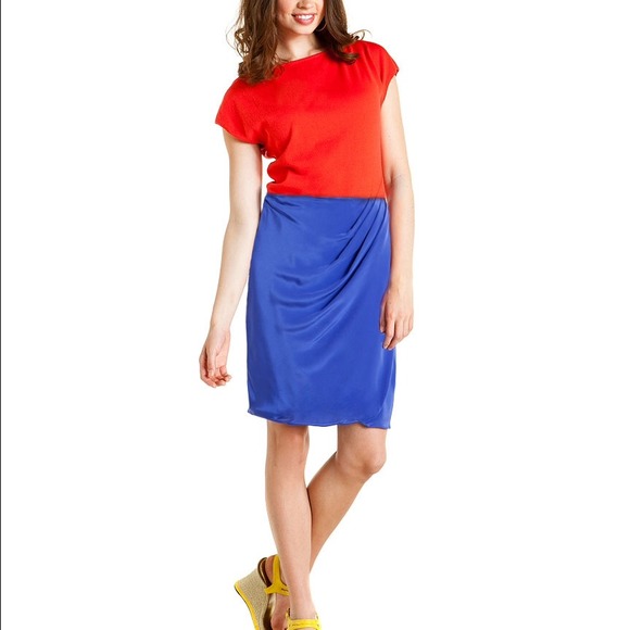 Josie Natori "Tavalu" Periwinkle Silk Skirt - Picture 1 of 3