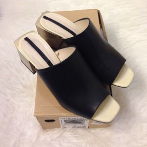 Zara block heel leather mules