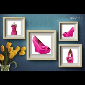 Paris Hilton Shelly Fuchsia Satin Shoes