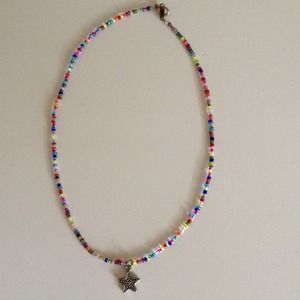 Multicolored Beaded Starfish Necklace