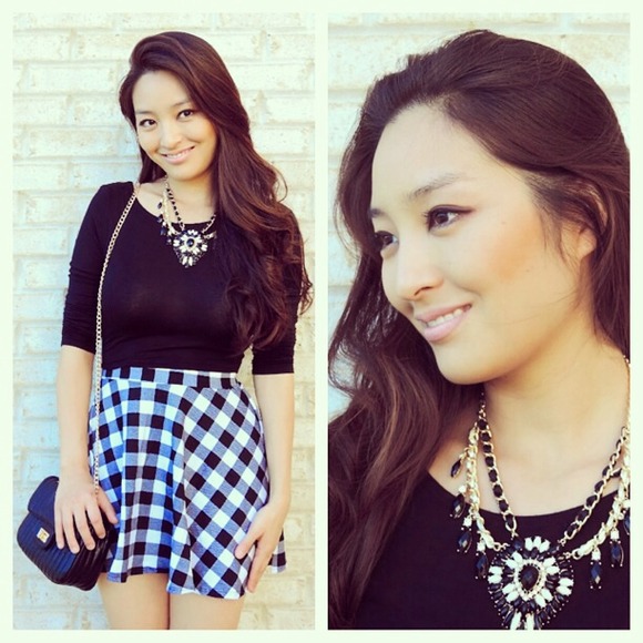 Checkered skater skirt
