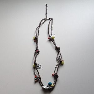 Chain & String charmed Necklace