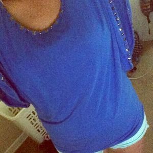 Sold on Vinted* DayTrip blue studded top