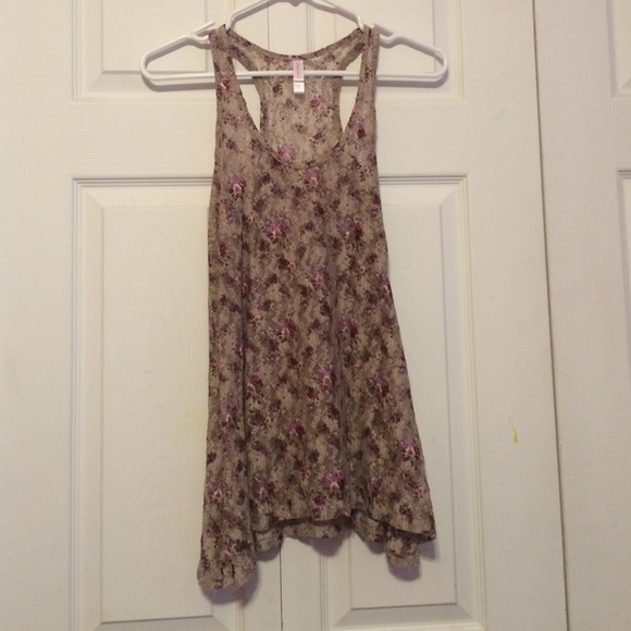 Floral see through  tank top