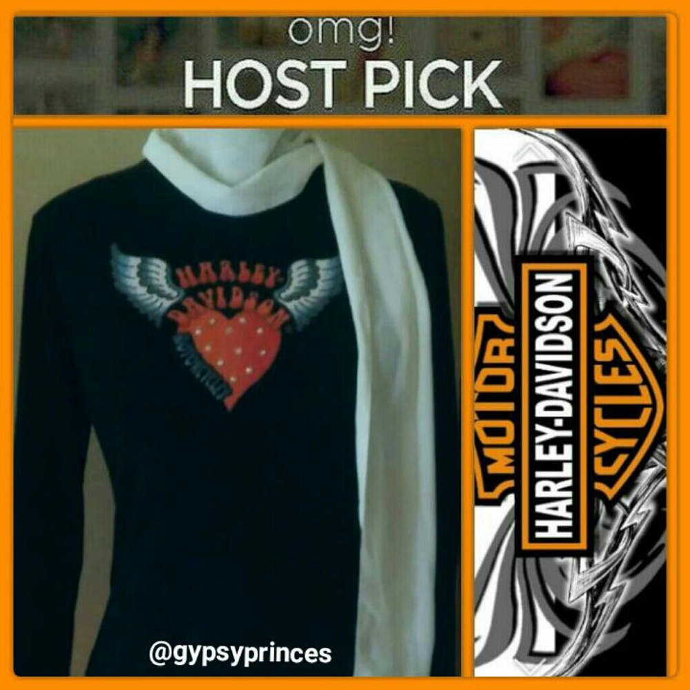Harley Davidson Crystal Heart Wing Top
