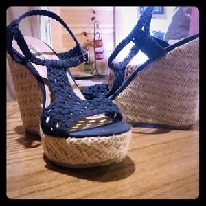 Steve Madden Crochet Wedge Sandals