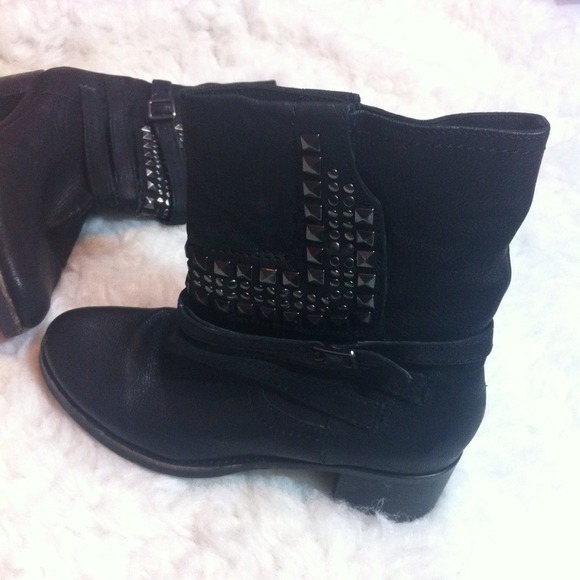 Vince Camuto Studded Moto Boots - Picture 3 of 4